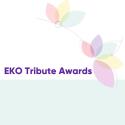 "EKO Tribute Awards" is written in purple on a whi