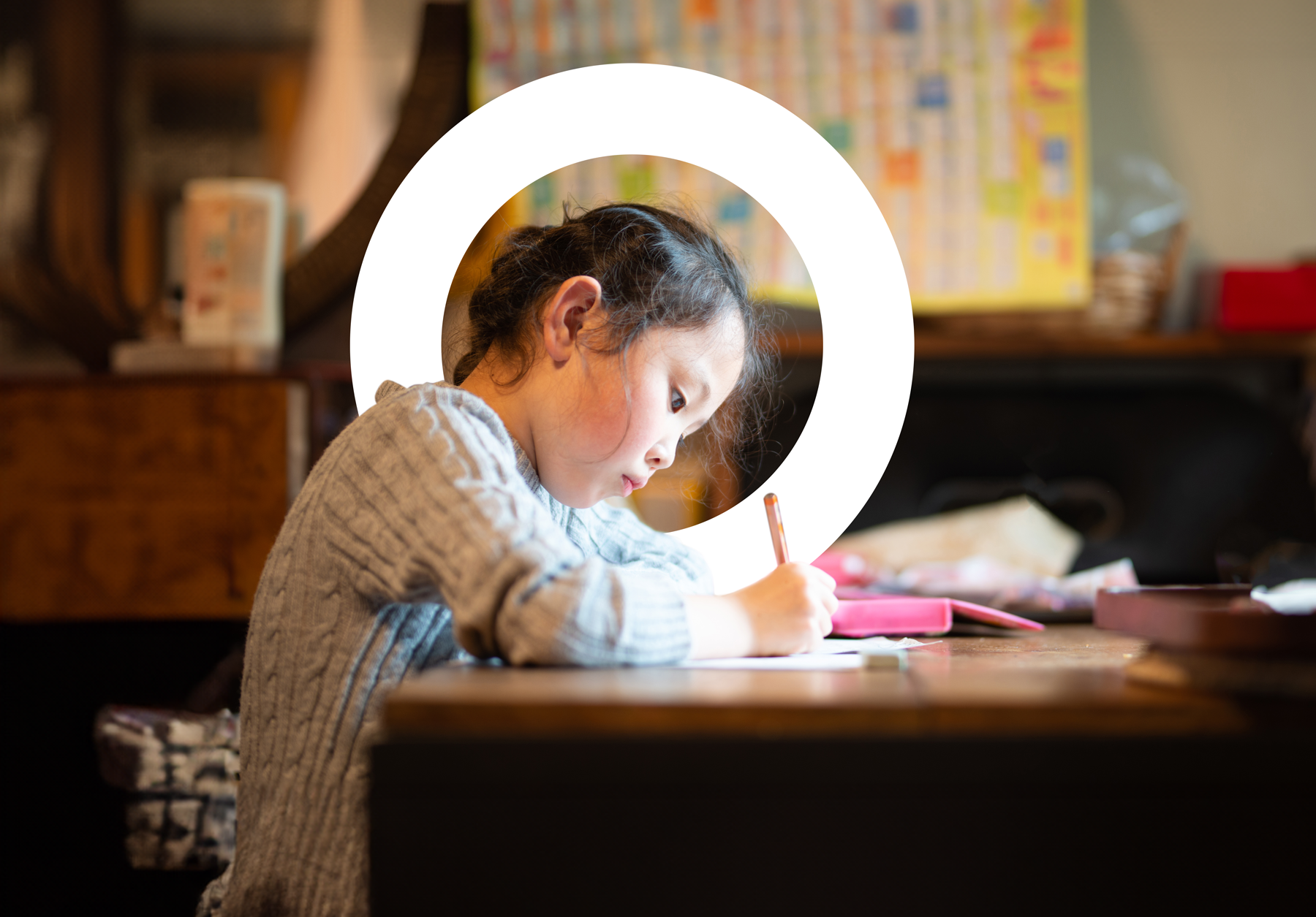 child writing a letter